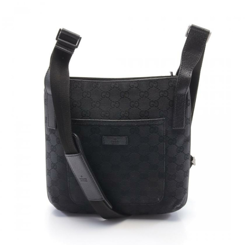 【日本直送】中古GUCCI[B]GG帆布 肩包 帆布 皮革 黑色-0