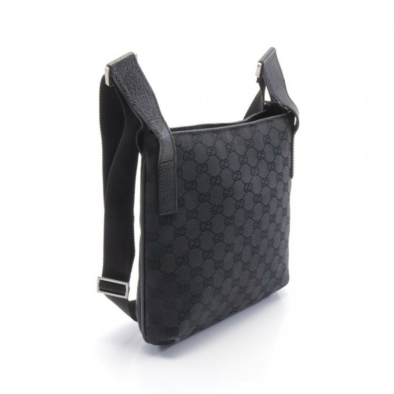 【日本直送】中古GUCCI[B]GG帆布 肩包 帆布 皮革 黑色-1