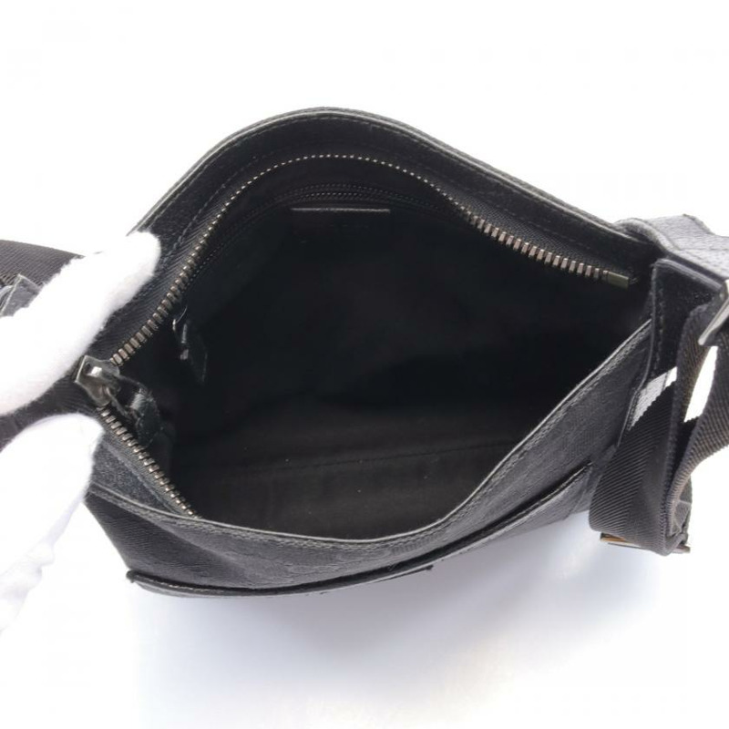 【日本直送】中古GUCCI[B]GG帆布 肩包 帆布 皮革 黑色-2