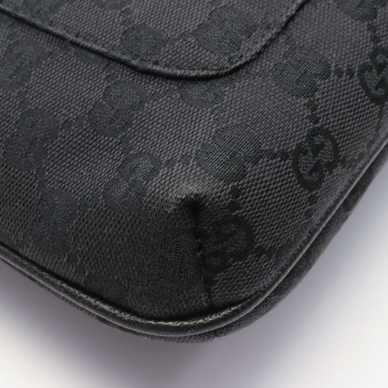 【日本直送】中古GUCCI[B]GG帆布 肩包 帆布 皮革 黑色-5