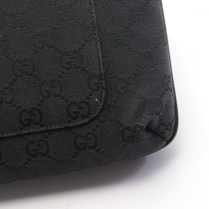 【日本直送】中古GUCCI[B]GG帆布 肩包 帆布 皮革 黑色-6