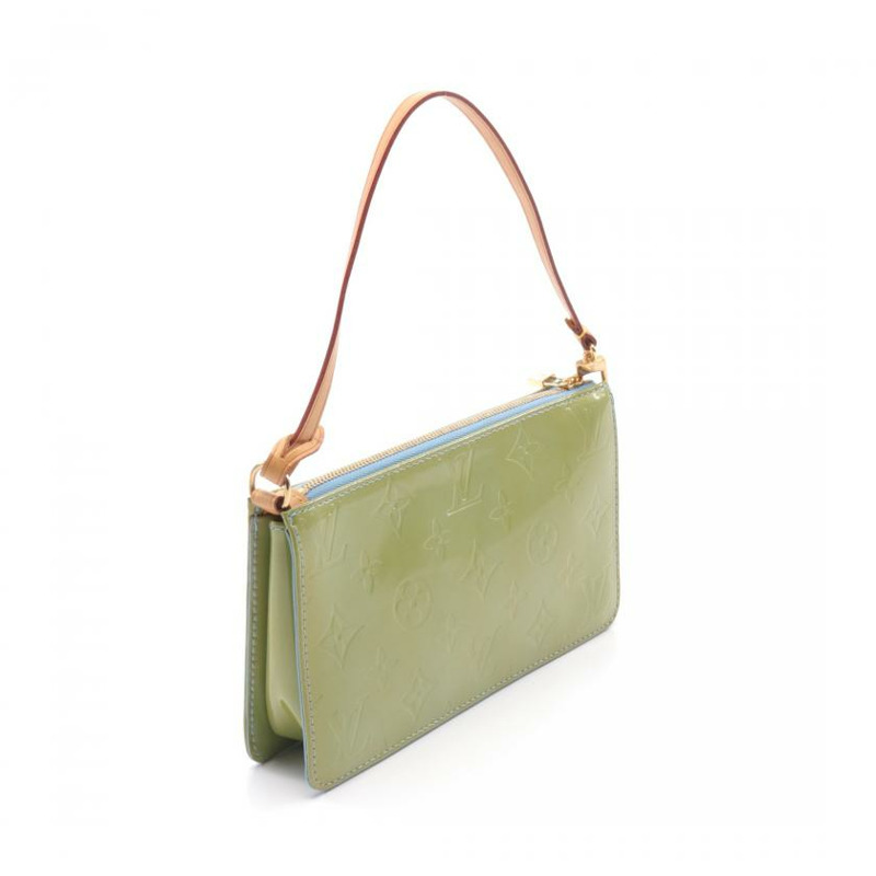 【日本直送】中古LOUIS VUITTON[B]列剋星敦 monogram vernis 淡藍色 手包 皮革 淺藍色-1