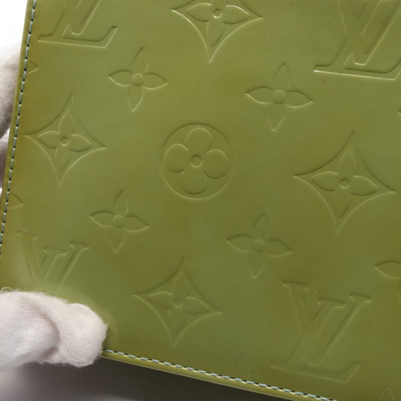 【日本直送】中古LOUIS VUITTON[B]列剋星敦 monogram vernis 淡藍色 手包 皮革 淺藍色-4