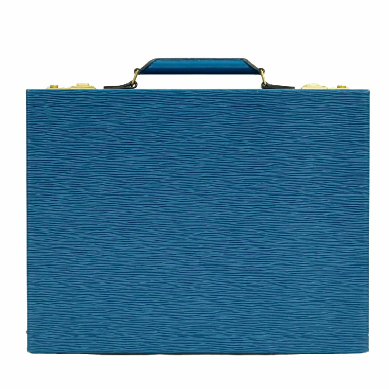 真正的路易威登 LOUIS VUITTON LV epi 皮革後備箱公文包手提包托萊多藍色威登包二手-0