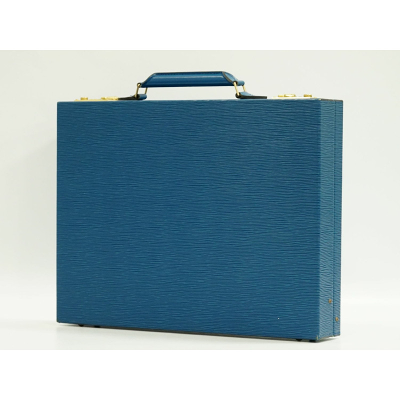 真正的路易威登 LOUIS VUITTON LV epi 皮革後備箱公文包手提包托萊多藍色威登包二手-1