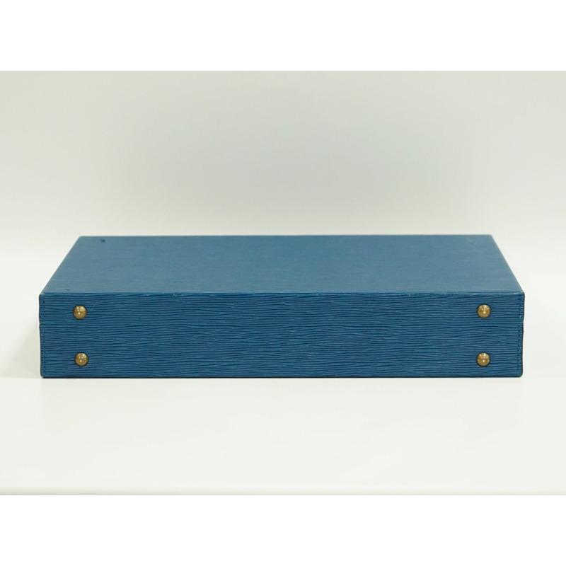 真正的路易威登 LOUIS VUITTON LV epi 皮革後備箱公文包手提包托萊多藍色威登包二手-2