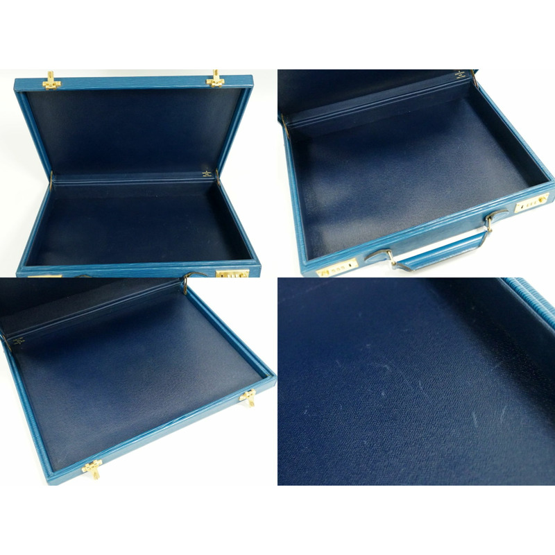 真正的路易威登 LOUIS VUITTON LV epi 皮革後備箱公文包手提包托萊多藍色威登包二手-7