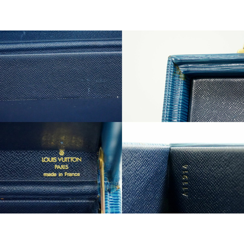 真正的路易威登 LOUIS VUITTON LV epi 皮革後備箱公文包手提包托萊多藍色威登包二手-8