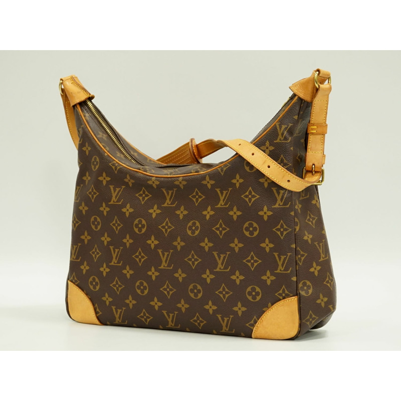 正品路易威登 LOUIS VUITTON LV Boulogne 35 交織字母單肩包棕色 M51260 Boulogne Vuitton 包二手-1