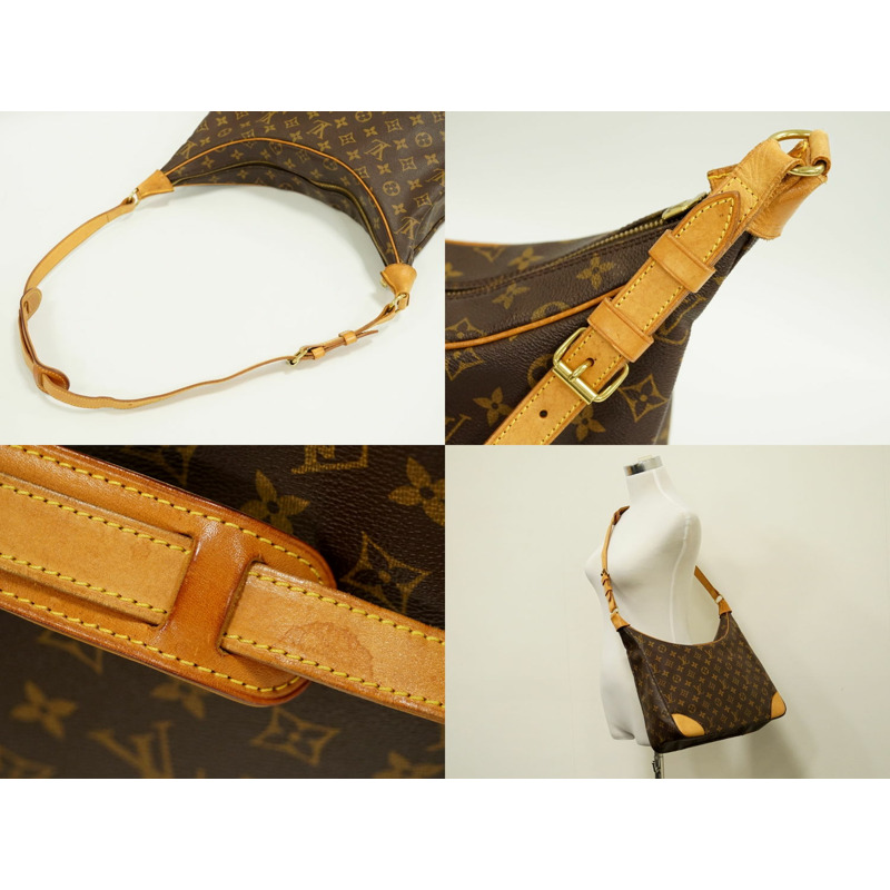 正品路易威登 LOUIS VUITTON LV Boulogne 35 交織字母單肩包棕色 M51260 Boulogne Vuitton 包二手-4