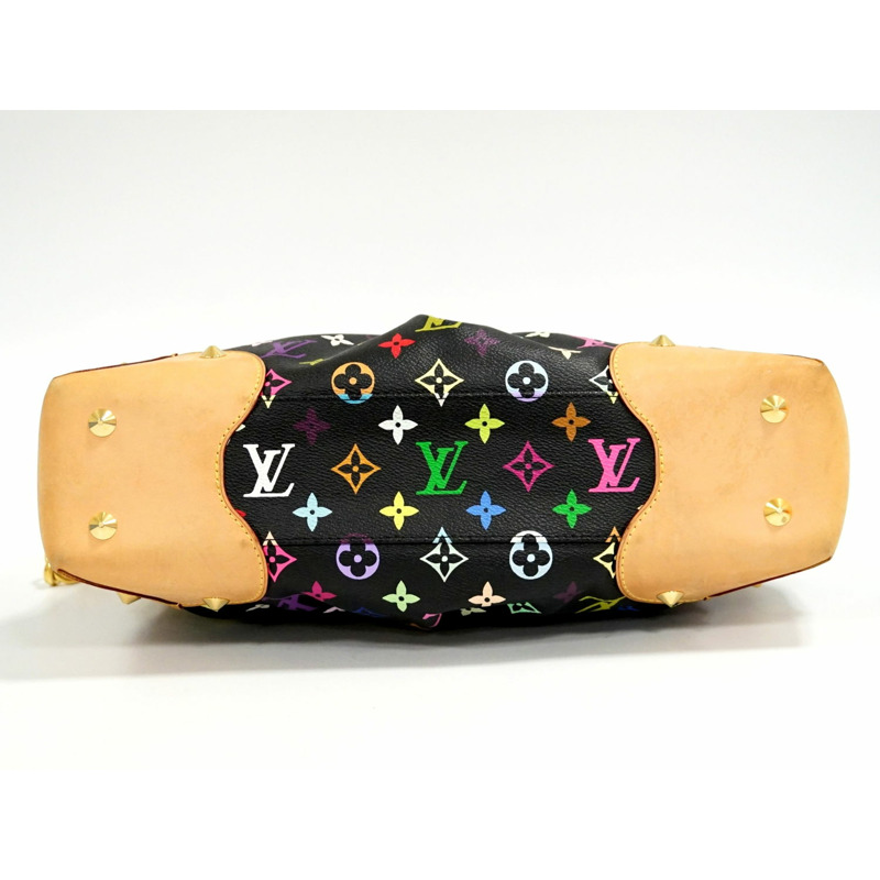 正品路易威登路易威登 LV Judy MM 交織字母多色 2WAY 單肩包手提包黑色 M40256 Judy Vuitton 包二手-2