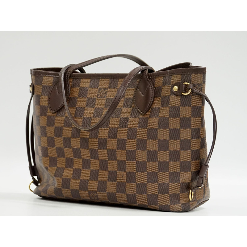 正品路易威登 LOUIS VUITTON LV neverfull PM Damier Ebene 手提包單肩包棕色 N51109 Neverfull Vuitton 包二手-1