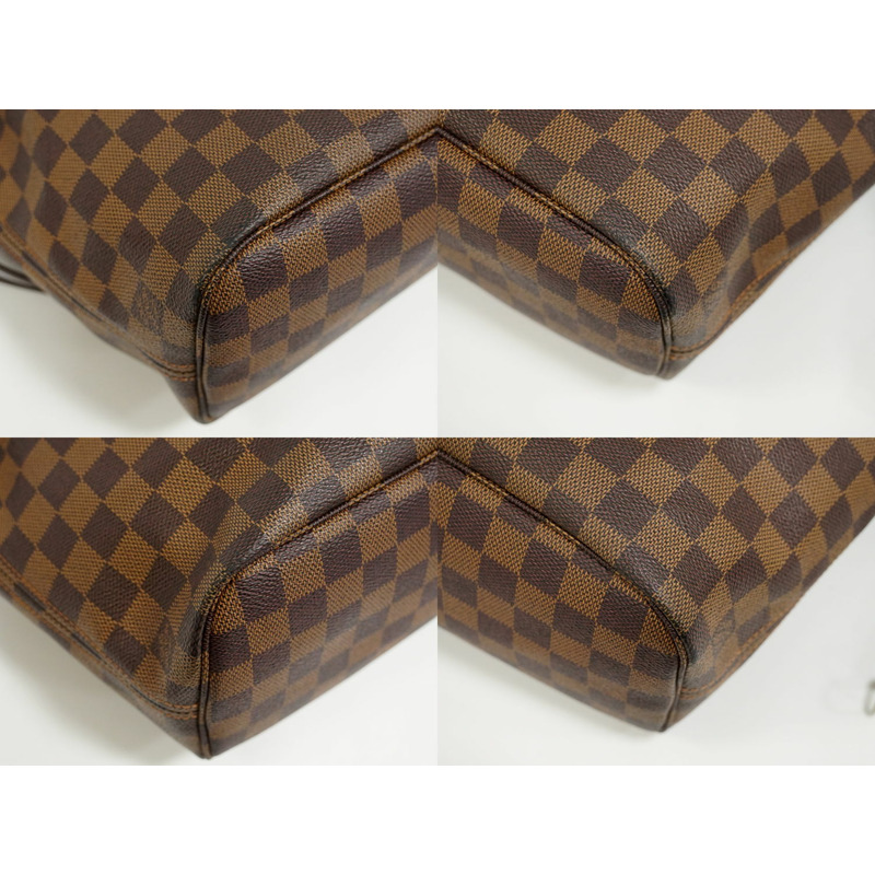 正品路易威登 LOUIS VUITTON LV neverfull PM Damier Ebene 手提包單肩包棕色 N51109 Neverfull Vuitton 包二手-6