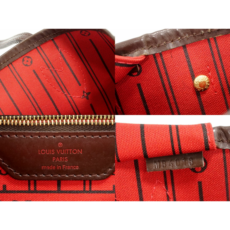 正品路易威登 LOUIS VUITTON LV neverfull PM Damier Ebene 手提包單肩包棕色 N51109 Neverfull Vuitton 包二手-8