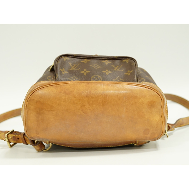 正品路易威登 LOUIS VUITTON LV Montsuri MM 帆布背包背包交織字母棕色 M51136 Montsouris Vuitton 包二手-2