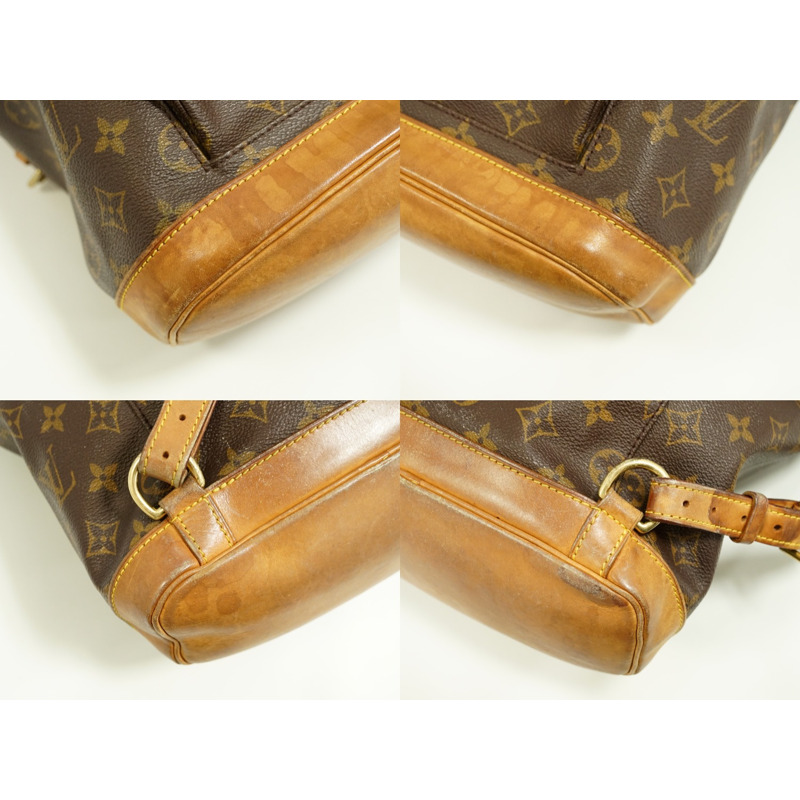 正品路易威登 LOUIS VUITTON LV Montsuri MM 帆布背包背包交織字母棕色 M51136 Montsouris Vuitton 包二手-6