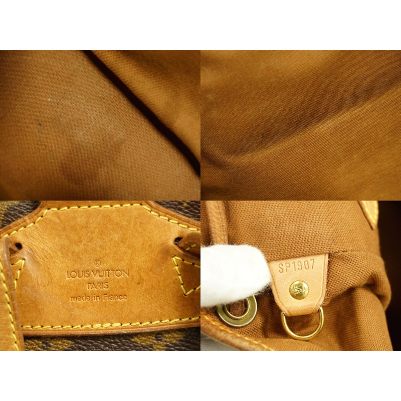 正品路易威登 LOUIS VUITTON LV Montsuri MM 帆布背包背包交織字母棕色 M51136 Montsouris Vuitton 包二手-8