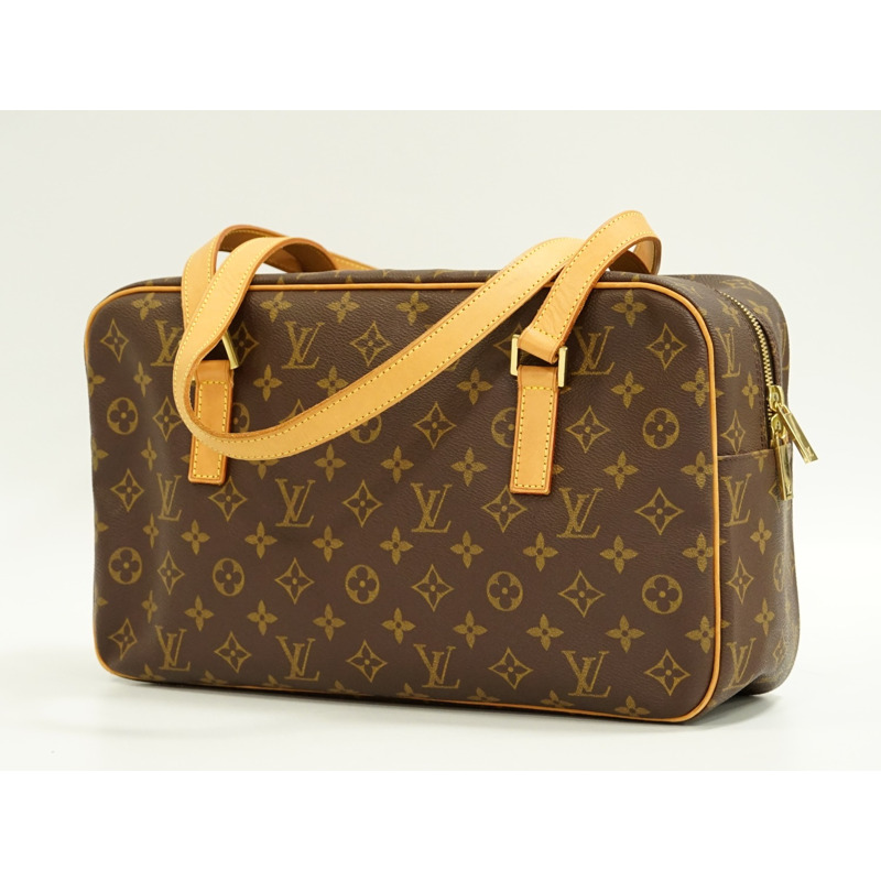 正品路易威登 LOUIS VUITTON LV Cite GM 交織字母單肩包手提包棕色 M51181 Cite Vuitton 包二手-1