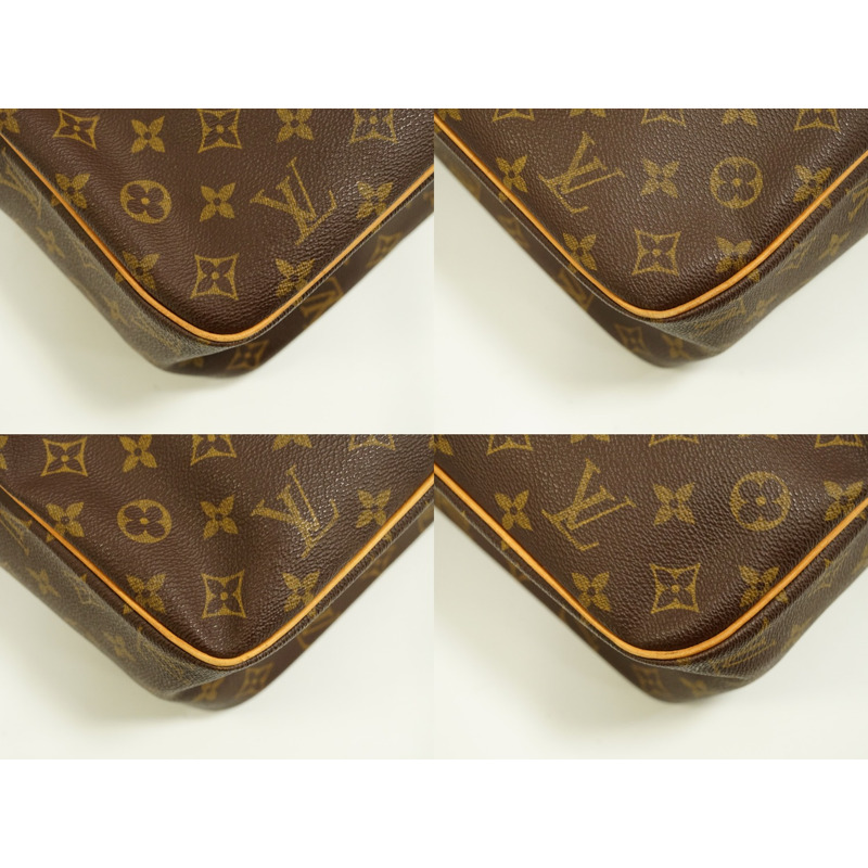 正品路易威登 LOUIS VUITTON LV Cite GM 交織字母單肩包手提包棕色 M51181 Cite Vuitton 包二手-6