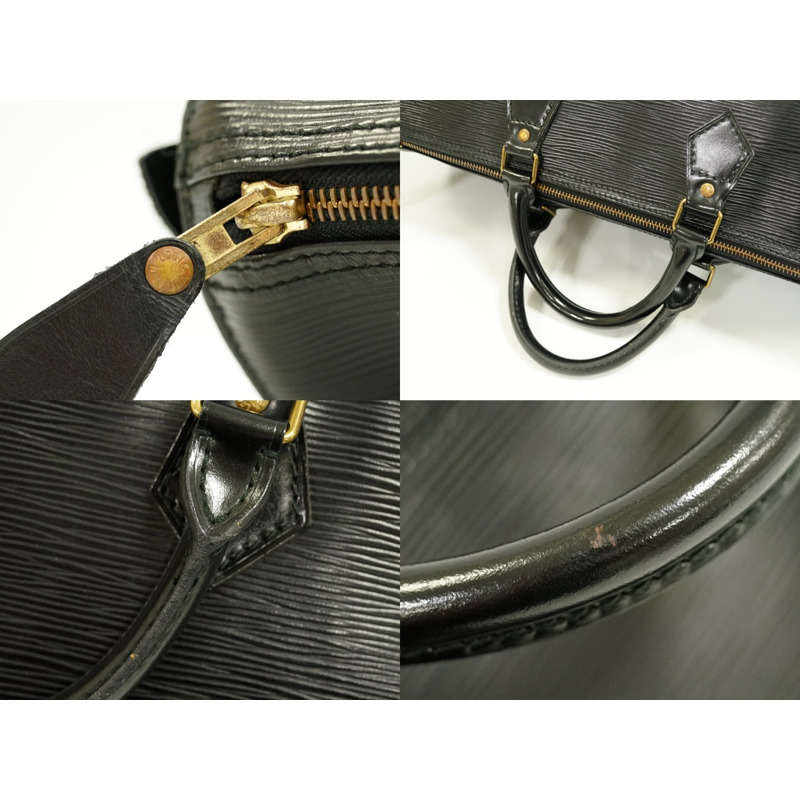 正品路易威登 LOUIS VUITTON LV Speedy 35 Epi 皮革手提包波士頓包黑色 M42992 Speedy Vuitton 包二手-4