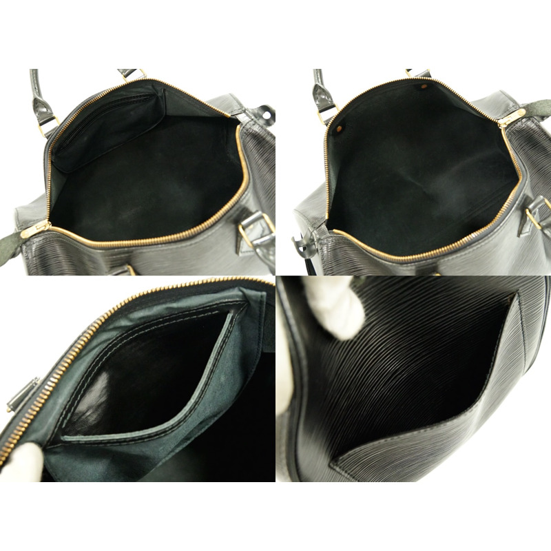 正品路易威登 LOUIS VUITTON LV Speedy 35 Epi 皮革手提包波士頓包黑色 M42992 Speedy Vuitton 包二手-7