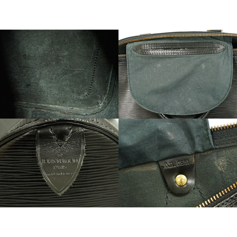 正品路易威登 LOUIS VUITTON LV Speedy 35 Epi 皮革手提包波士頓包黑色 M42992 Speedy Vuitton 包二手-8