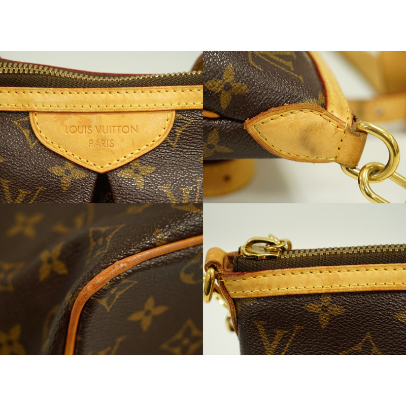 正品路易威登 LOUIS VUITTON LV Palermo GM Monogram 2WAY 單肩包手提包棕色 M40146 Palermo Vuitton 二手-3
