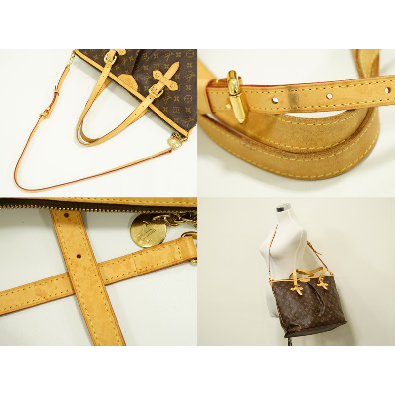 正品路易威登 LOUIS VUITTON LV Palermo GM Monogram 2WAY 單肩包手提包棕色 M40146 Palermo Vuitton 二手-4