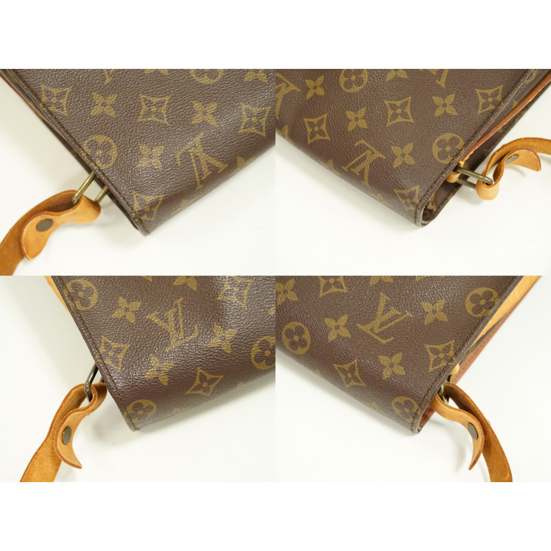 正品 Louis Vuitton LOUIS VUITTON LV cult Sière 26 GM 交織字母單肩包 pochette 棕色 M51252 Cartouchiere Vuitton 包二手-5