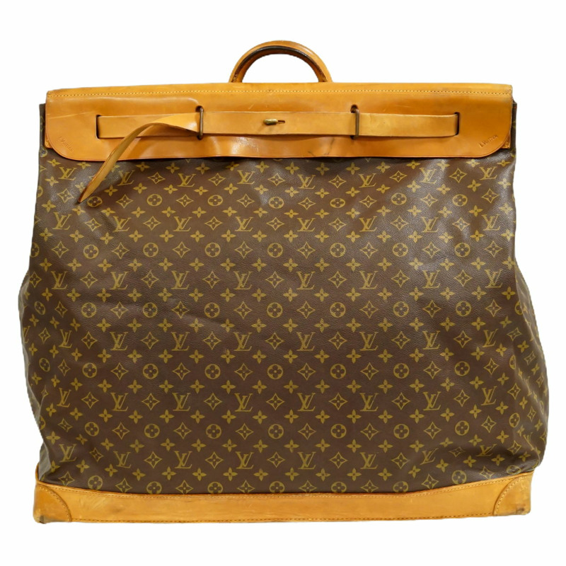 正品路易威登 LOUIS VUITTON LV Steamer 65 花押字波士頓包手提包棕色 M41122 Steamer Vuitton 包二手-0