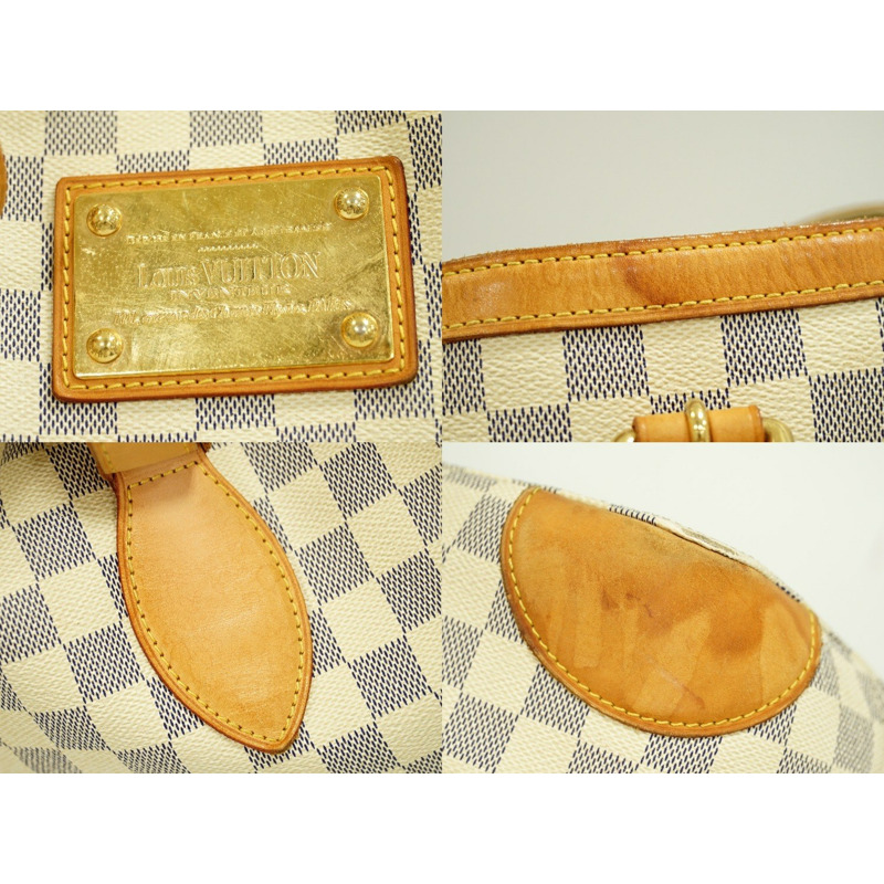 正品路易威登 LOUIS VUITTON LV Hampstead MM Damier Azur 手提包手提包白色 N51206 Hampstead Vuitton 包二手-3