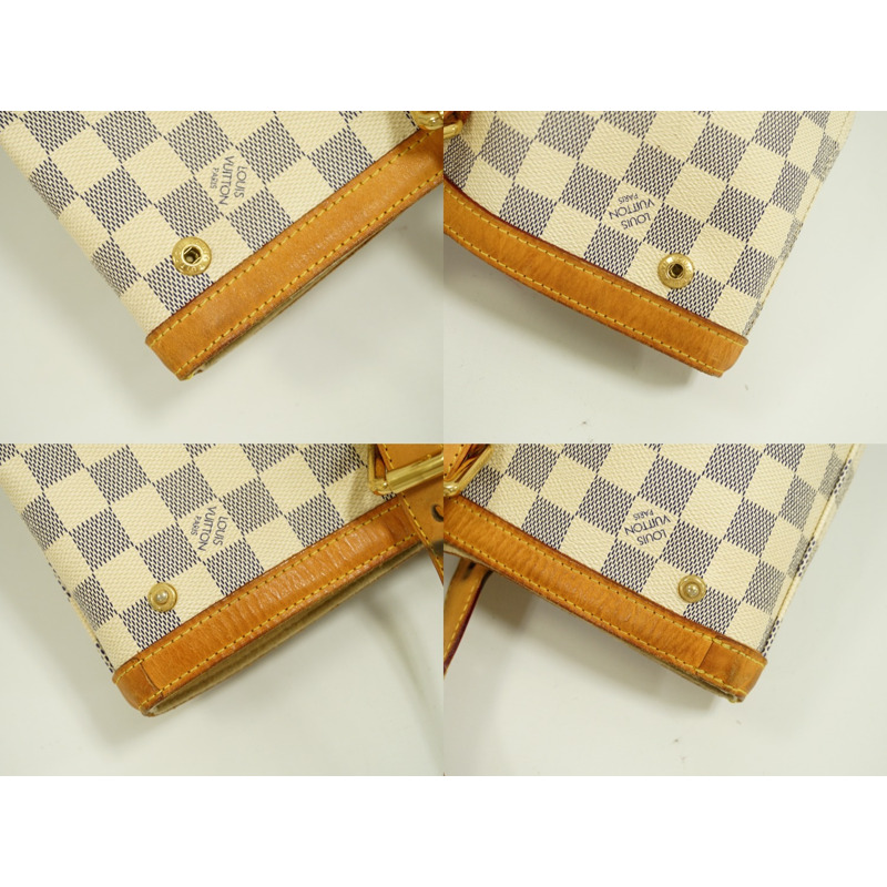 正品路易威登 LOUIS VUITTON LV Hampstead MM Damier Azur 手提包手提包白色 N51206 Hampstead Vuitton 包二手-5