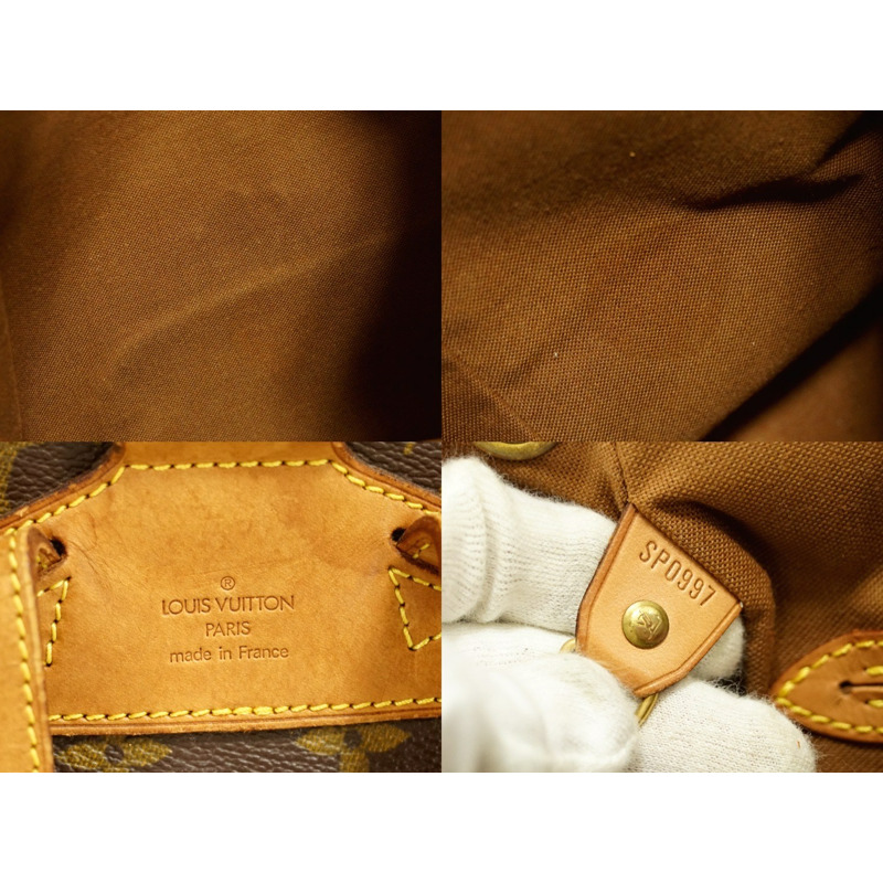 正品路易威登 LOUIS VUITTON LV Montsuri MM 帆布背包背包交織字母棕色 M51136 Montsouris Vuitton 包二手-8