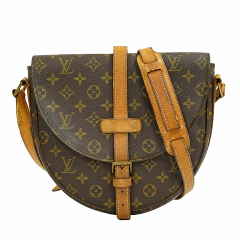 真正的路易威登 LOUIS VUITTON LV 尚蒂伊 GM 交織字母單肩包 pochette 棕色 M51232 尚蒂伊威登包二手