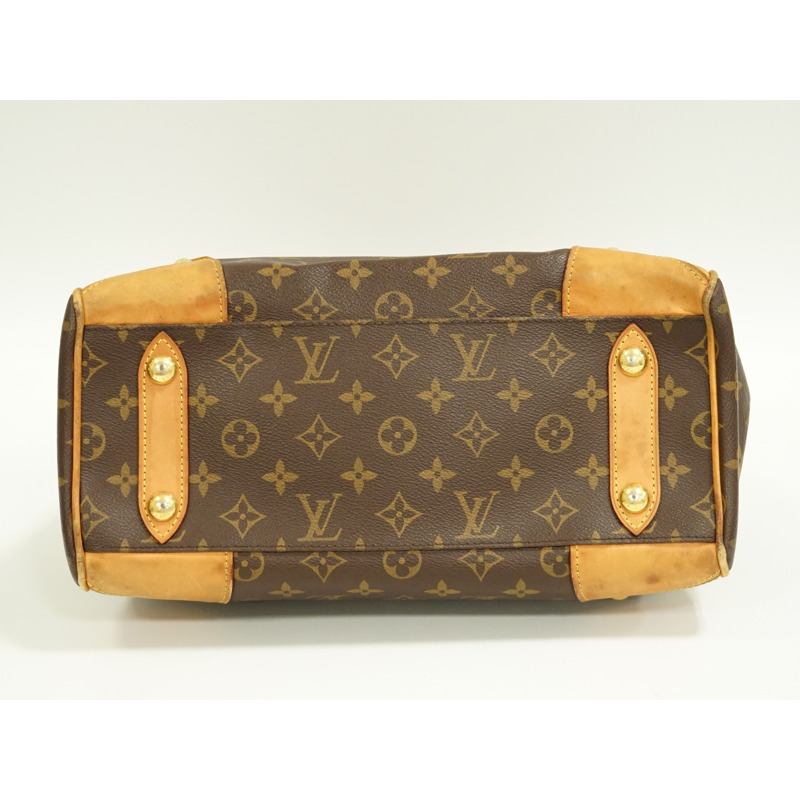 正品路易威登路易威登 LV Retiro PM 交織字母手提包迷你波士頓包棕色 M40325 Retiro Vuitton 包二手-2