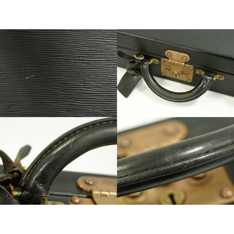 正品路易威登 LOUIS VUITTON LV President epi 皮革公文包後備箱手提包 Noir 黑色 M54212 President Vuitton 包二手-4