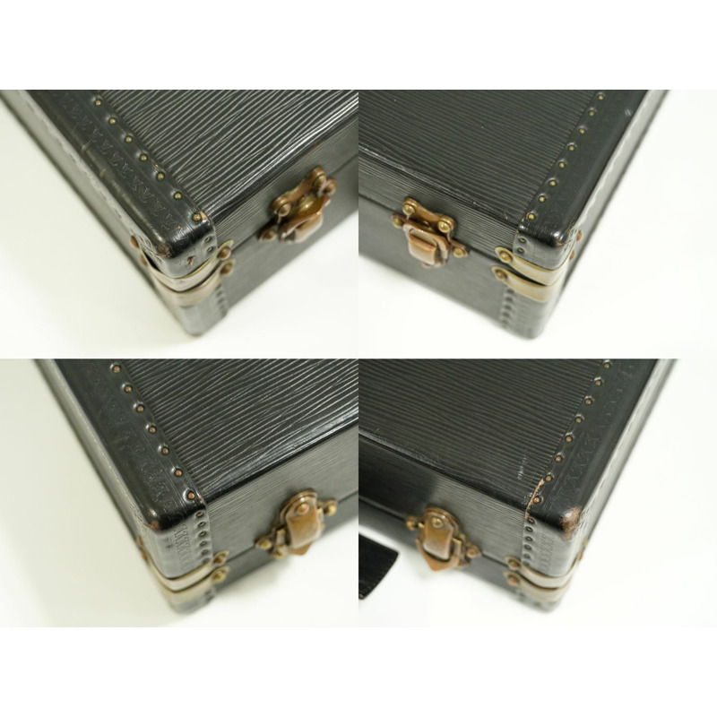 正品路易威登 LOUIS VUITTON LV President epi 皮革公文包後備箱手提包 Noir 黑色 M54212 President Vuitton 包二手-5