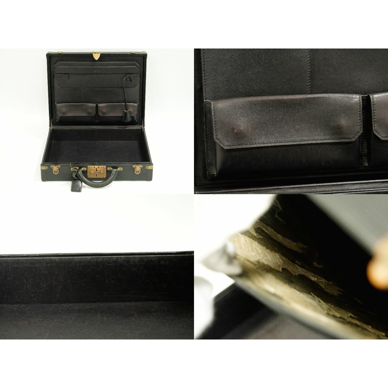 正品路易威登 LOUIS VUITTON LV President epi 皮革公文包後備箱手提包 Noir 黑色 M54212 President Vuitton 包二手-7