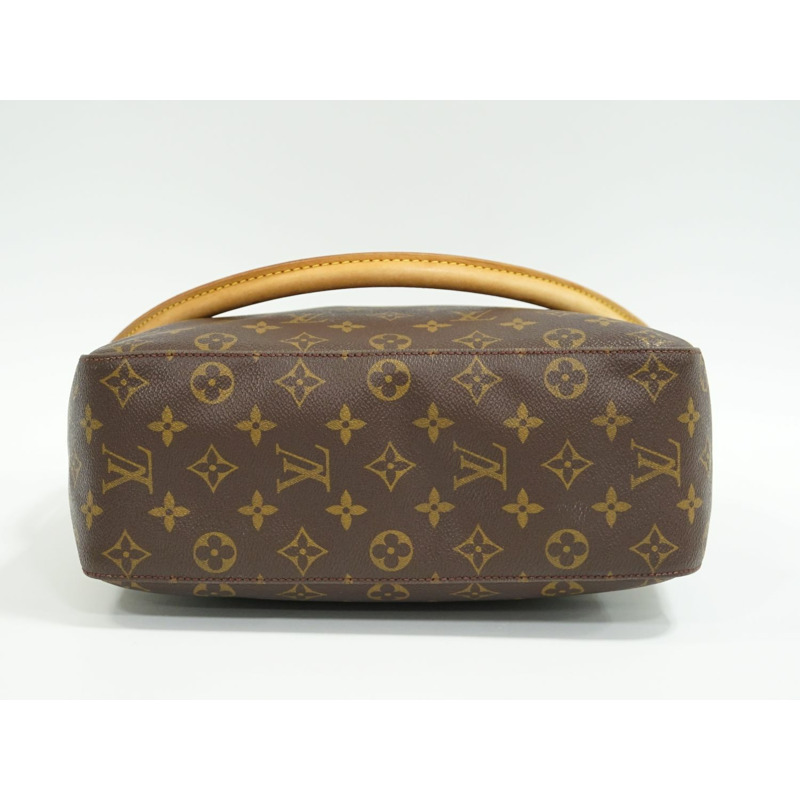 正品路易威登 LOUIS VUITTON LV Looping GM 交織字母單肩包手提包棕色 M51145 Looping Vuitton 包二手-2