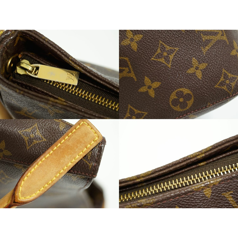 正品路易威登 LOUIS VUITTON LV Looping GM 交織字母單肩包手提包棕色 M51145 Looping Vuitton 包二手-3