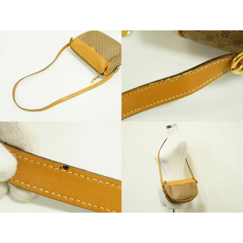 正品 Gucci GUCCI 微型 GG 單肩包 pochette PVC 米色包二手-4