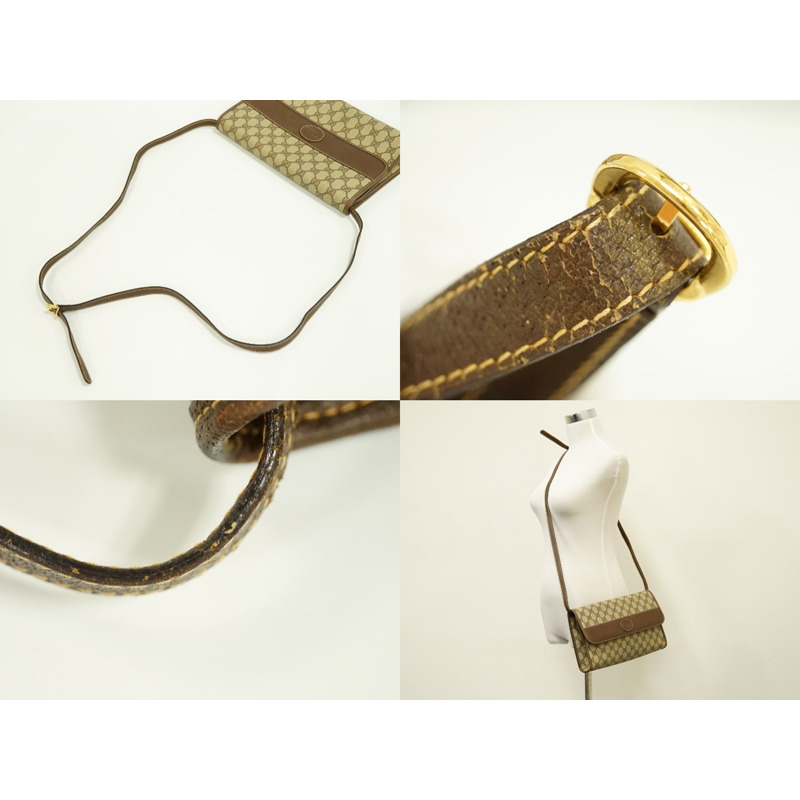真正的 Gucci GUCCI GG Supreme 2WAY 單肩包 pochette 手拿包棕色米色包使用-4
