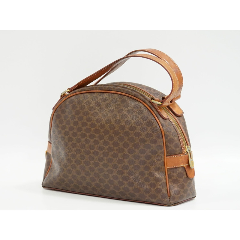 正品 Celine CELINE Macadam 半月形手提包 PVC 棕色 Macadam 包二手-1