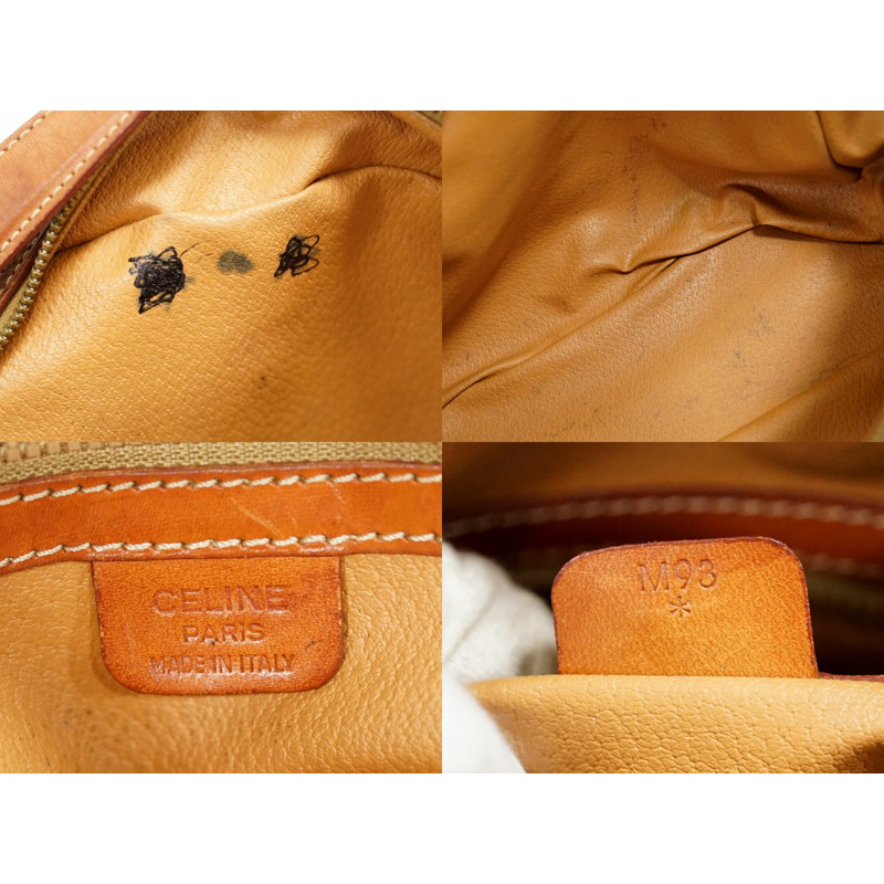 正品 Celine CELINE Macadam 半月形手提包 PVC 棕色 Macadam 包二手-8