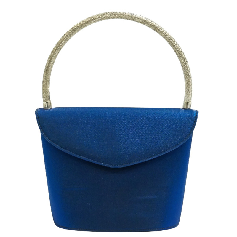 正品 Salvatore Ferragamo Salvatore Ferragamo 緞面手提包 藍色包 二手-0