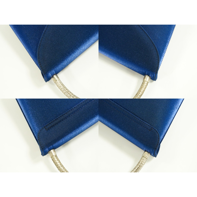 正品 Salvatore Ferragamo Salvatore Ferragamo 緞面手提包 藍色包 二手-5