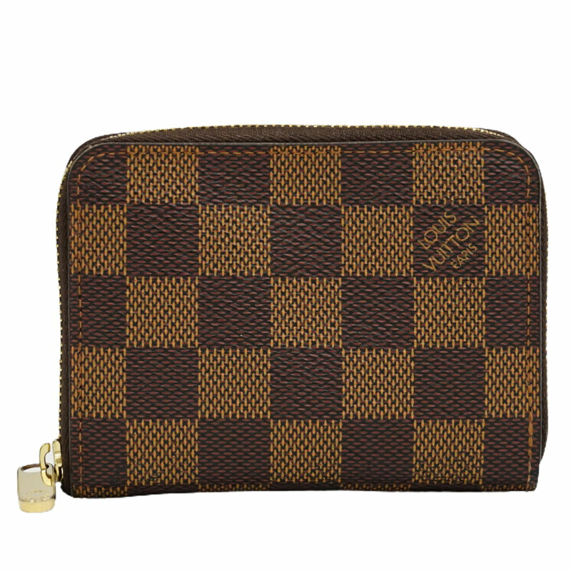 真正的路易威登 LOUIS VUITTON LV Zippy 零錢包 Damier Ebene 零錢包棕色 N63070 Zippy Coin Purse 威登錢包錢包二手-0