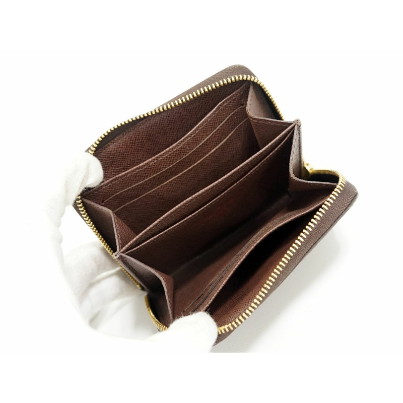 真正的路易威登 LOUIS VUITTON LV Zippy 零錢包 Damier Ebene 零錢包棕色 N63070 Zippy Coin Purse 威登錢包錢包二手-6