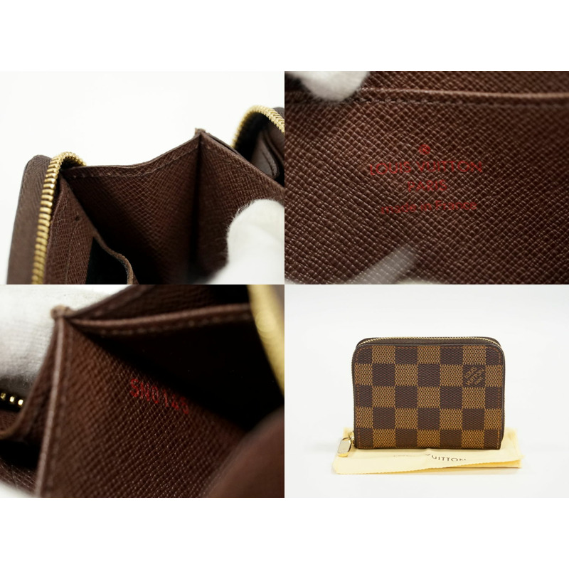 真正的路易威登 LOUIS VUITTON LV Zippy 零錢包 Damier Ebene 零錢包棕色 N63070 Zippy Coin Purse 威登錢包錢包二手-8