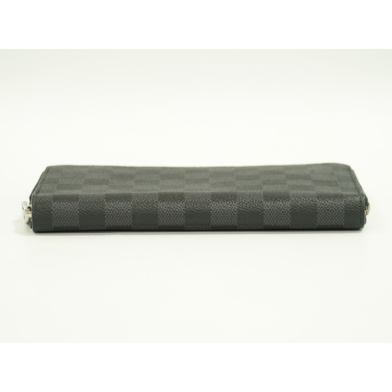 真正的路易威登 LOUIS VUITTON LV Zippy organizer Damier Graphite 圓形緊固件長錢包黑色灰色 N63077 Zippy Organizer Vuitton 錢包錢包使用-2